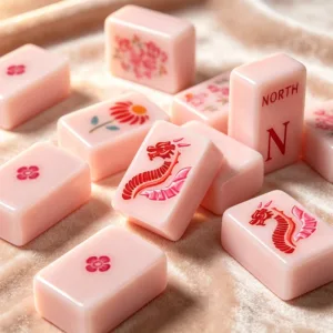 Pink Summer Double-Carved Acrylic Mahjong Tile Stack