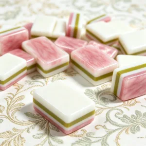 Rosato pink acrylic mahjong tile set featuring a three-layer design, elegant pink texture, and premium acrylic craftsmanship