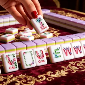 Hand Holding Four-Layer Purple Boots Mahjong Tile