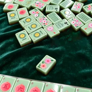 Two-Layer Panda Mahjong Tiles Scattered on Table