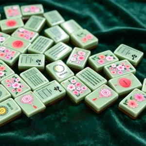 Two-Layer Panda Mahjong Tiles Close-Up Arrangement