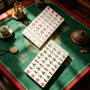 Geometric Pattern Mahjong Tiles Styled Scene