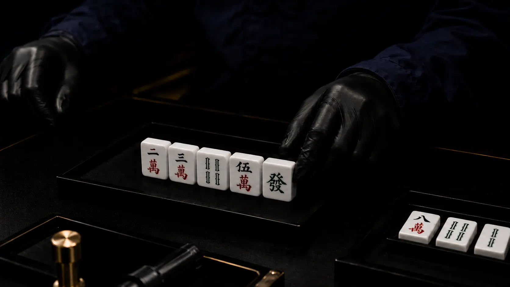 Professional Mahjong manufacturing team performing detailed quality inspection of Mahjong tiles