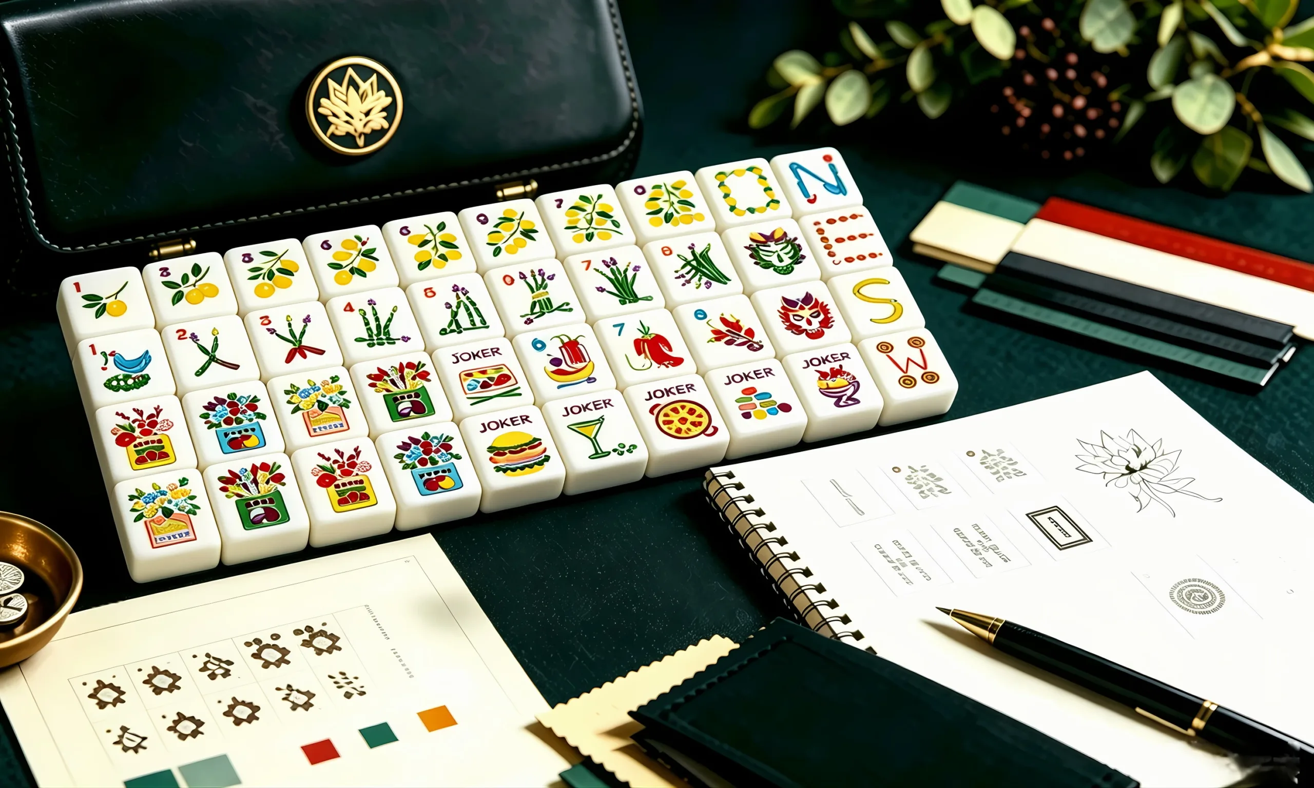 Custom Mahjong set design with personalised tile artwork and colour options
