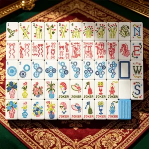 Ribbon Lady Mahjong Tiles Table Layout