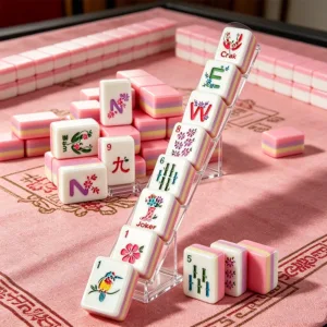 Pink Boots Mahjong Tiles Scattered Arrangement