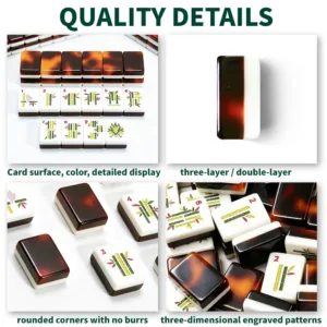 Double-Layer Tortoiseshell Acrylic Mahjong Tile Quality Details