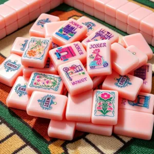 Fruit Pink Pricklypear Mahjong Tiles Grid Display