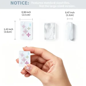 Pearl Shell Mahjong Tile Size Comparison Notice