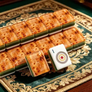 Wood Grain Inner Print Mahjong Tiles Close-Up