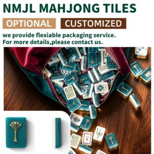 Custom Verdant Green Fan-Shaped Acrylic Mahjong Tile Set with packaging options