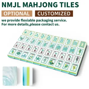 NMJL Mahjong tiles with customized packaging and acrylic tile options