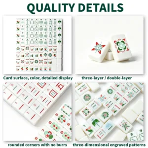 Single-Layer Geometric Pattern Acrylic Mahjong Tile Quality Details