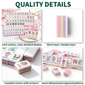 Pink Boots Acrylic Mahjong Tile Quality Details