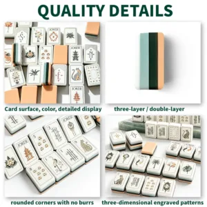 Blush Pink White Lotus Acrylic Mahjong Tile Quality Details