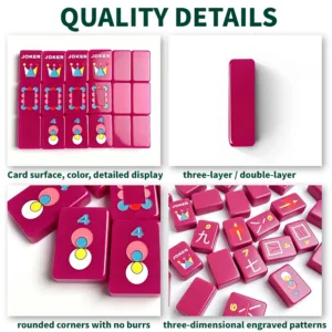 Single-Layer Neon Purple Acrylic Mahjong Tile Quality Details