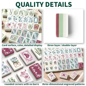 Three-Layer Floral Acrylic Mahjong Tile Quality Details