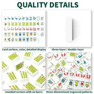Single-Layer Double Carving Animal Acrylic Mahjong Tile Quality Details