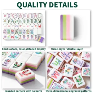 Four-Layer Purple Boots Acrylic Mahjong Tile Quality Details