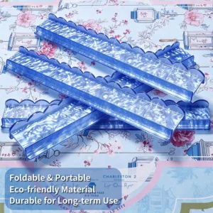 Blue Marble Acrylic Mahjong Tile Racks Foldable and Durable