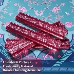 Pearl Red Acrylic Mahjong Tile Racks Portable and Durable