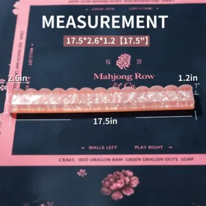 17.5 Inch Pearl Pink Acrylic Mahjong Tile Rack Dimensions