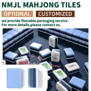 Peacock blue mahjong tiles with optional and customized packaging service