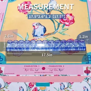 17.5 Inch Blue Marble Acrylic Mahjong Tile Rack Dimensions