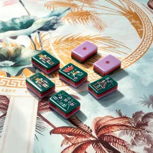 Nutcracker Themed Acrylic Mahjong Tiles Close-Up