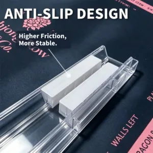 Anti-slip base design of a clear acrylic Mahjong tile rack