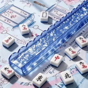 Blue Marble Acrylic Mahjong Tile Rack