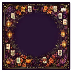 Purple Halloween Neoprene Mahjong Table Mat