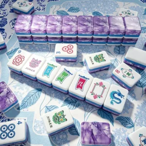 Purple Custom Mahjong Tiles with Matching Accessories