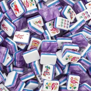 Colourful Personalised Mahjong Tiles with Purple Accents