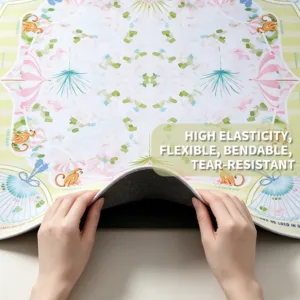 Oriental Crane Mahjong Table Mat with High Elasticity and Tear Resistance
