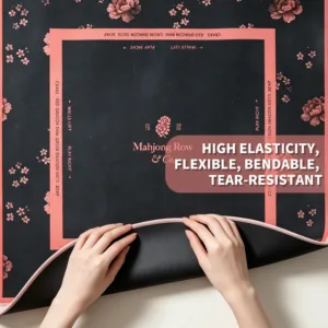 Elegant Floral Mahjong Table Mat with High Elasticity and Tear Resistance