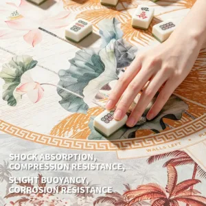Oriental Crane Mahjong Table Mat with Shock Absorption and Compression Resistance