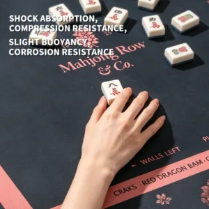Elegant Floral Mahjong Table Mat with Shock Absorption