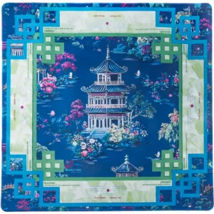 Blue Printed Rubber Mahjong Table Mat