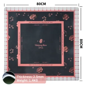 Elegant Floral Diatomite Mahjong Table Mat Size 80 × 80 cm