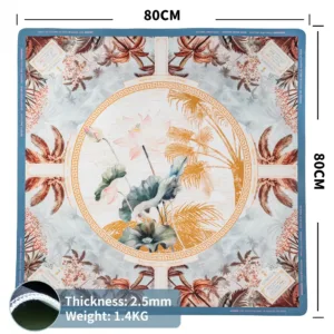 Oriental Crane Mahjong Table Mat Size 80 × 80 cm