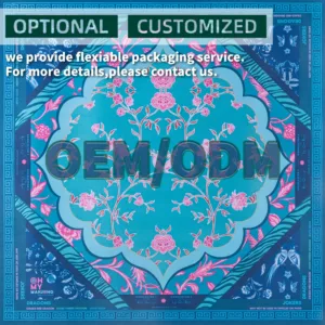 Blue Floral Mahjong Table Mat OEM ODM Service