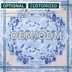 Blue and White Floral Mahjong Table Mat OEM ODM Service