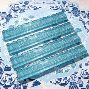 Set of Four Pearl Blue Acrylic Mahjong Tile Racks
