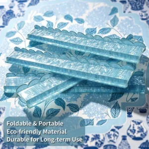 Pearl Blue Acrylic Mahjong Tile Racks Portable and Durable