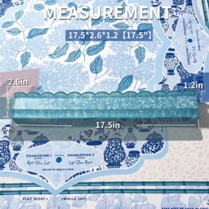 17.5 Inch Pearl Blue Acrylic Mahjong Tile Rack Dimensions