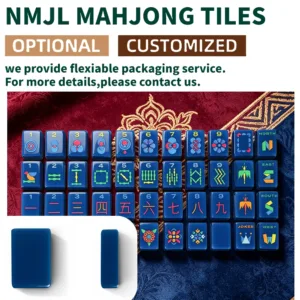 Deep Blue NMJL Mahjong Tiles with Packaging Options