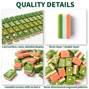 Hand-Painted Style Acrylic Mahjong Tiles Quality Details