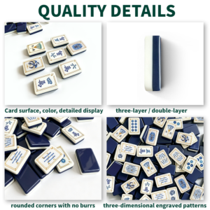 Custom Mahjong Tiles quality details with engraved patterns and premium craftsmanship