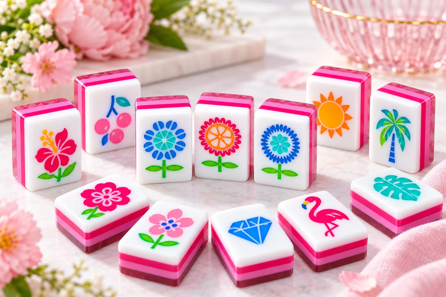 Mahjong tile inspection with sample tiles artwork dimensions and packaging checks